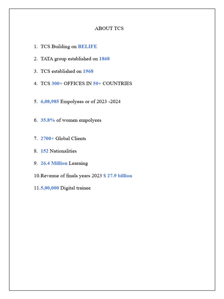 About Tcs Topic | PDF