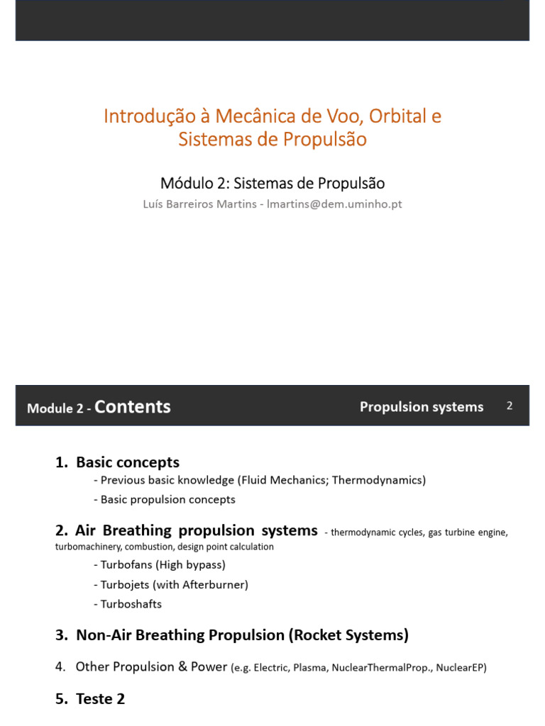 Aula-4nov25 BasicConcepts IntMecVooOrbit-SistemasPropulsao | PDF ...