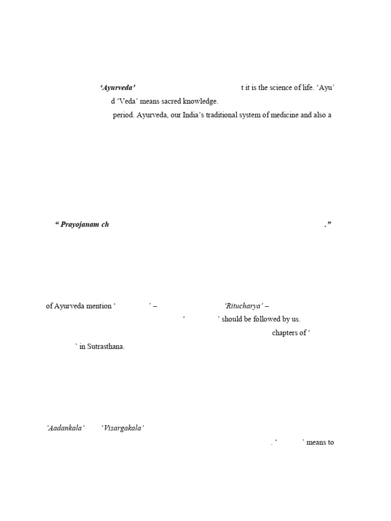 Role of Sharad Ritucharya for Maintaining the Health Essay | PDF | Ayurveda
