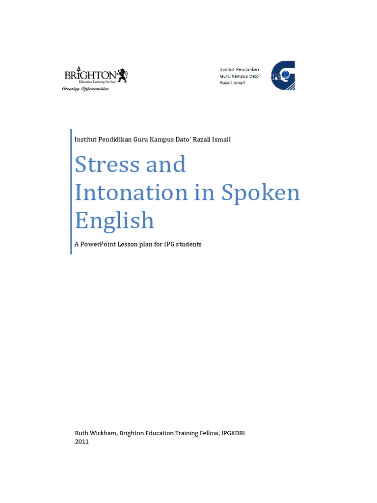 Stress and Intonation in English | PDF | Stress (Linguistics) | Tone ...