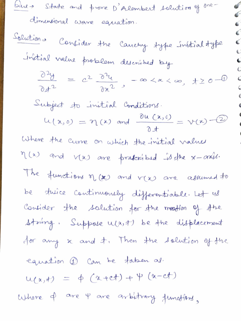MSC 1st Semester PDE 15 Notes MSC First Sem | PDF