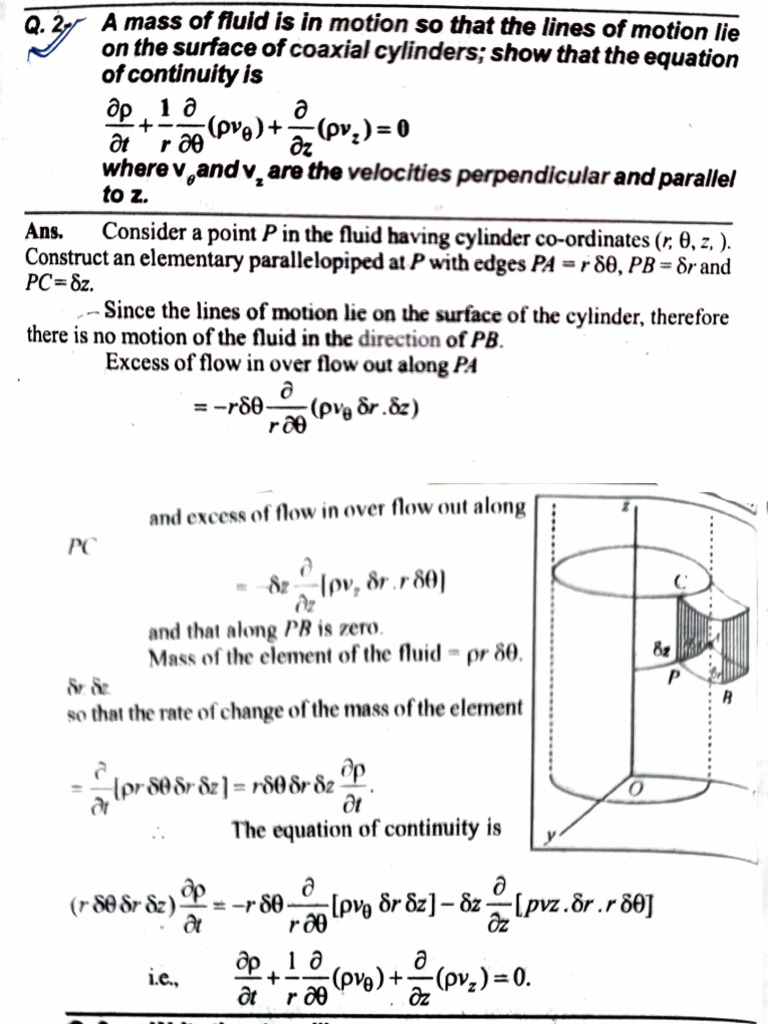 Fluid Motion and Continuity Equations | PDF | Viscosity | Force
