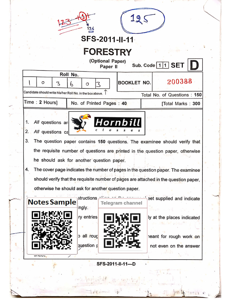 Forestry Exam Paper II - 150 Questions | PDF | Trees | Botany