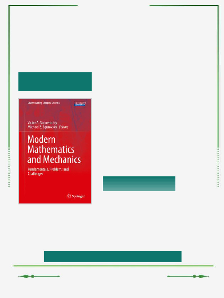 Modern Mathematics and Mechanics Fundamentals Problems and Challenges ...