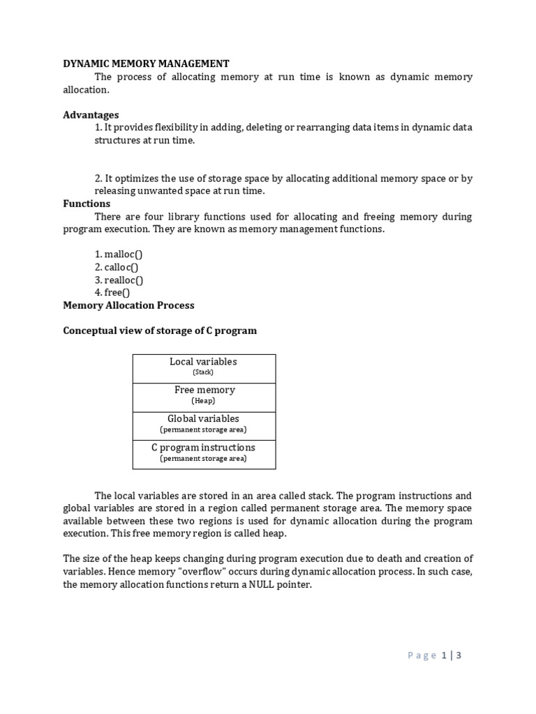 Dynamic Memory Manage | PDF | Pointer (Computer Programming ...