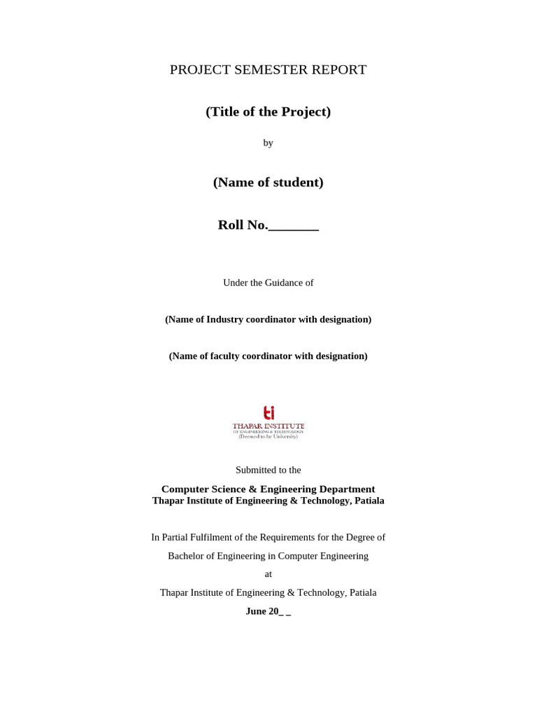 Computer Engineering Project Report | PDF