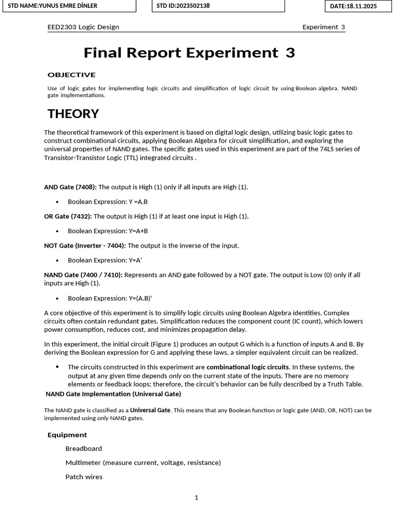 Logic Circuit Design and Simplification | PDF | Logic Gate | Electronic ...