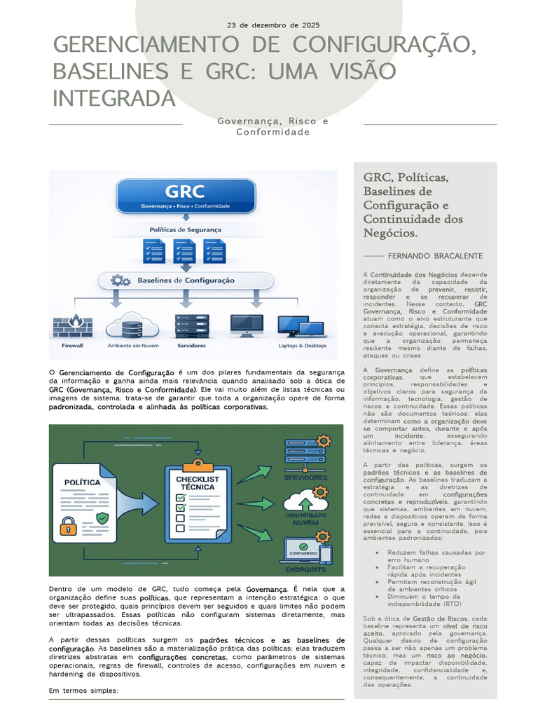 GRC e Continuidade: Integração Essencial | PDF | Governança ...