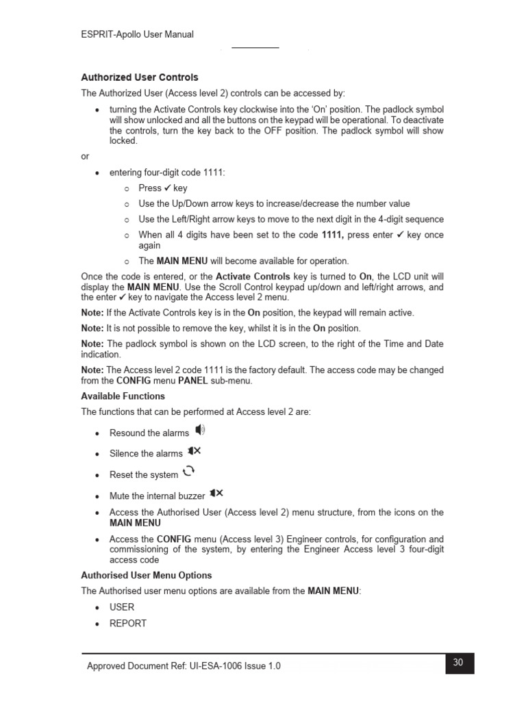 ESPRIT-Apollo User Manual Overview | PDF | Menu (Computing) | System ...