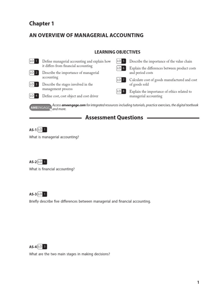 Chap 1 - Exercises | PDF | Cost Of Goods Sold | Management Accounting