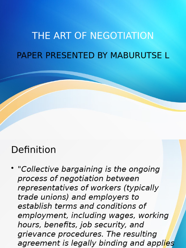 Mastering Collective Bargaining Skills | PDF | Negotiation | Collective ...