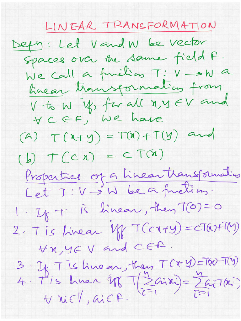 Linear Transformation Vector Spaces | PDF