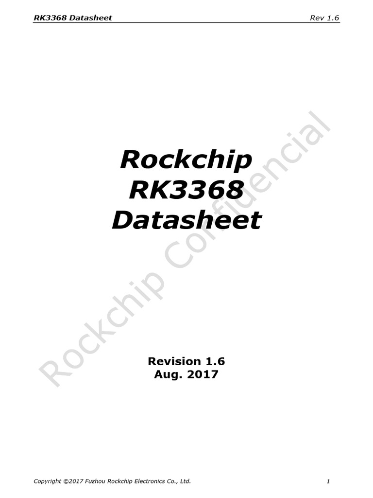RK3368 Datasheet V1.6 | PDF | Central Processing Unit | Shader