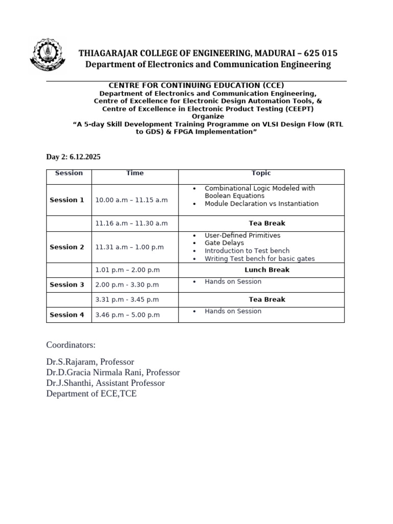 Day2 Agenda FPGA Workshop | PDF