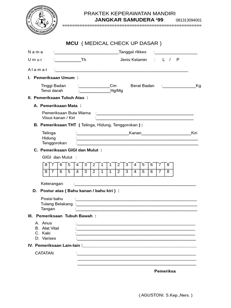 Formulir MCU | PDF