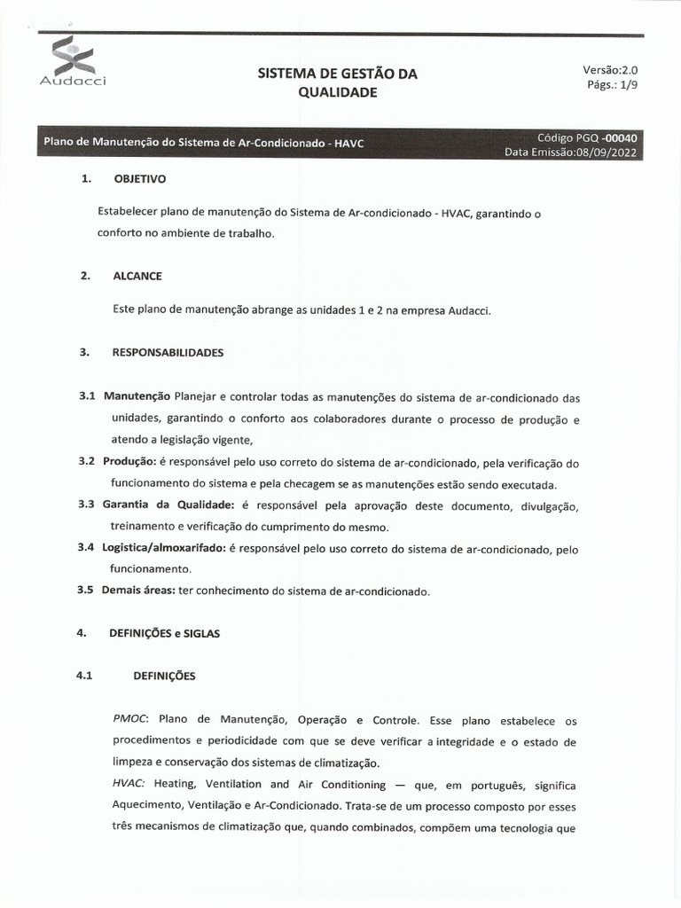 PGQ 0040 2.0 - Sistema de Ar Condicionado e HVAC | PDF