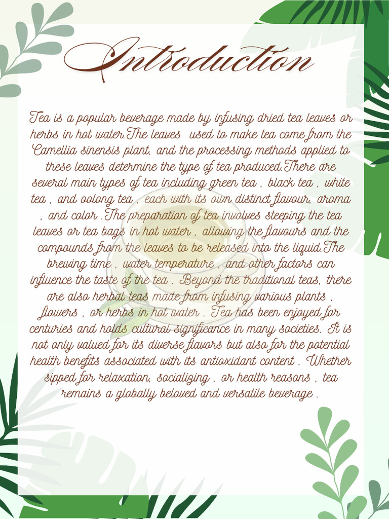 Acidity Analysis of Tea Leaves Samples | PDF | Tea | Drink