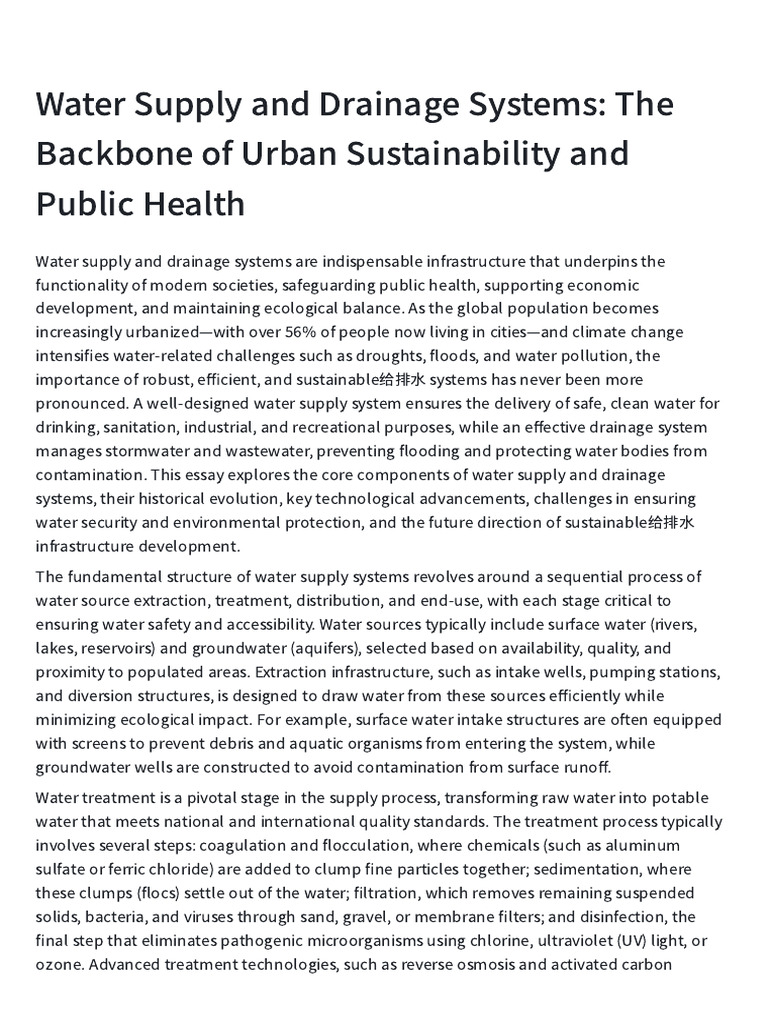 Urban Water Supply and Drainage Systems | PDF | Water Pollution ...