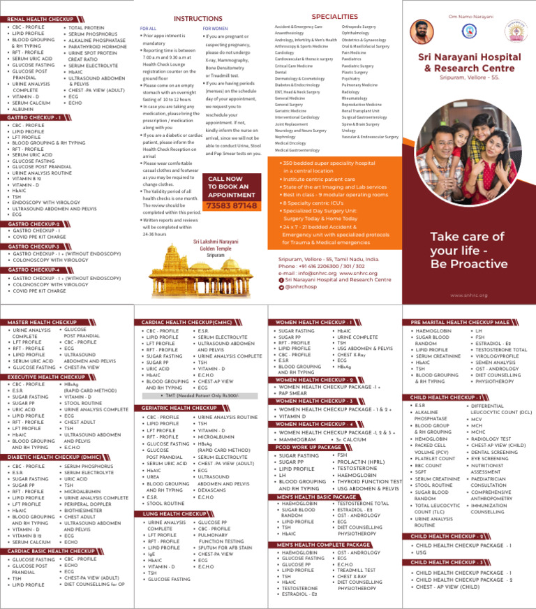 Comprehensive Health Checkup Packages | PDF | Glycated Hemoglobin ...
