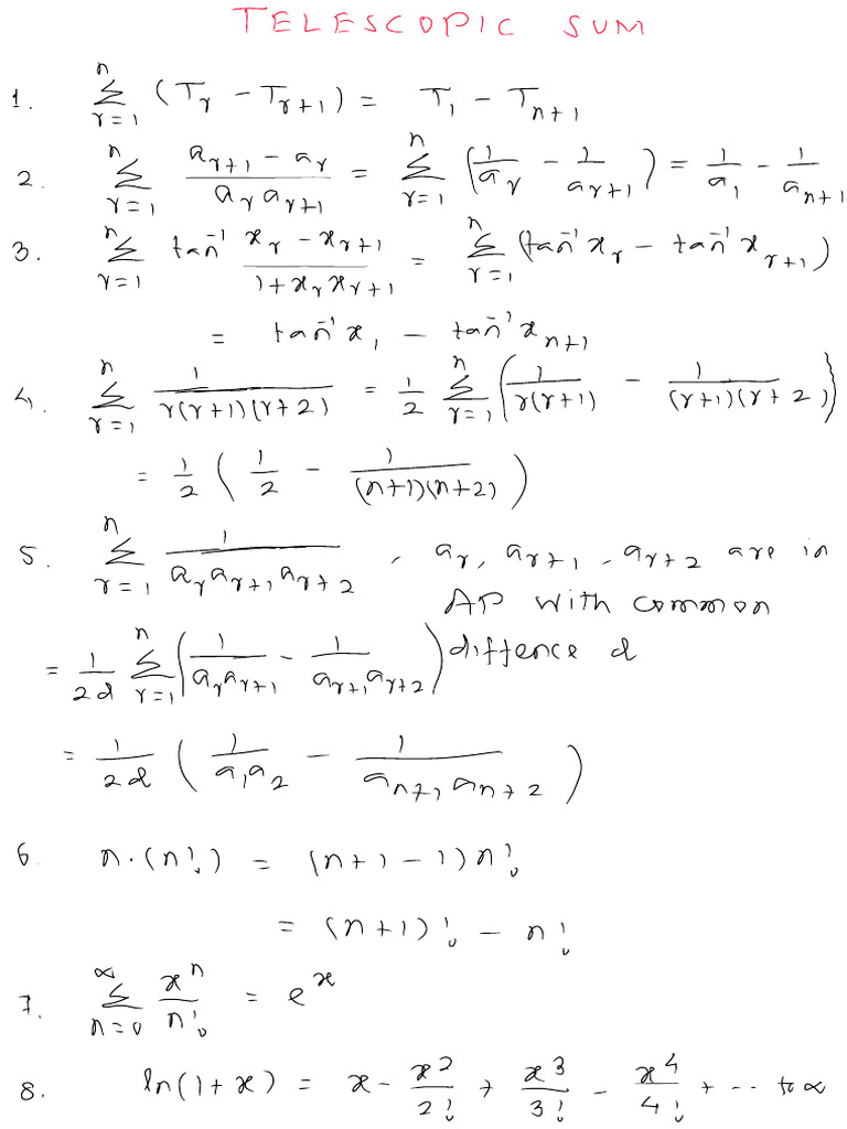Telescopic Summation Techniques | PDF