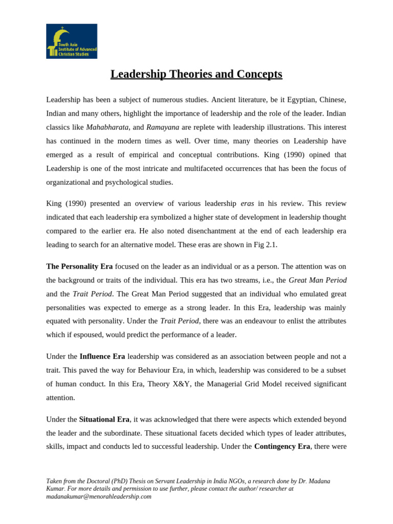 Evolution of Leadership Theories | PDF | Leadership | Behavioural Sciences