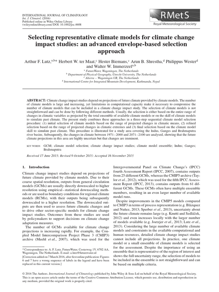 Lutz Et Al-2016-International Journal of Climatology | PDF | General ...
