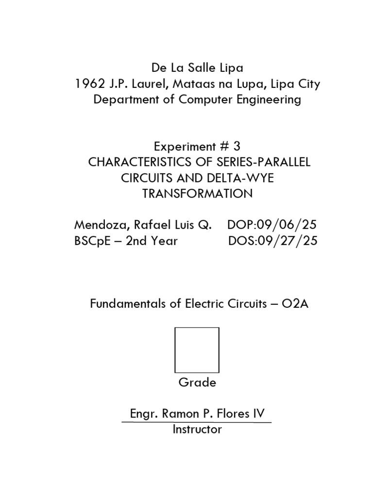 Series-Parallel & Delta-Wye Circuit Analysis | PDF | Electrical Network ...
