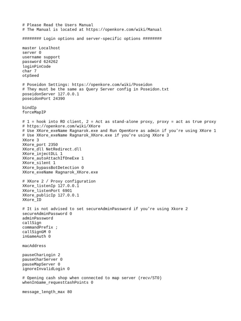 OpenKore Configuration Guide | PDF | Computer Engineering | Software