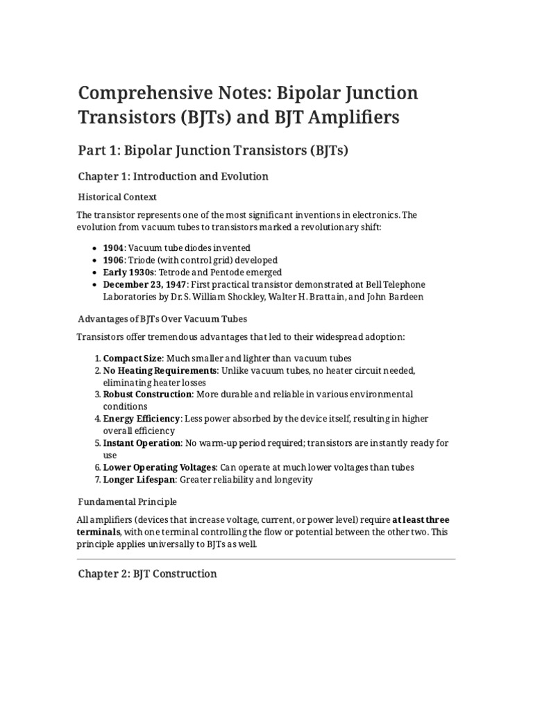 Understanding Bipolar Junction Transistors | PDF | Bipolar Junction ...