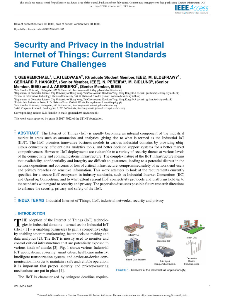 Security and Privacy in the Industrial Internet Of | PDF | Computer ...