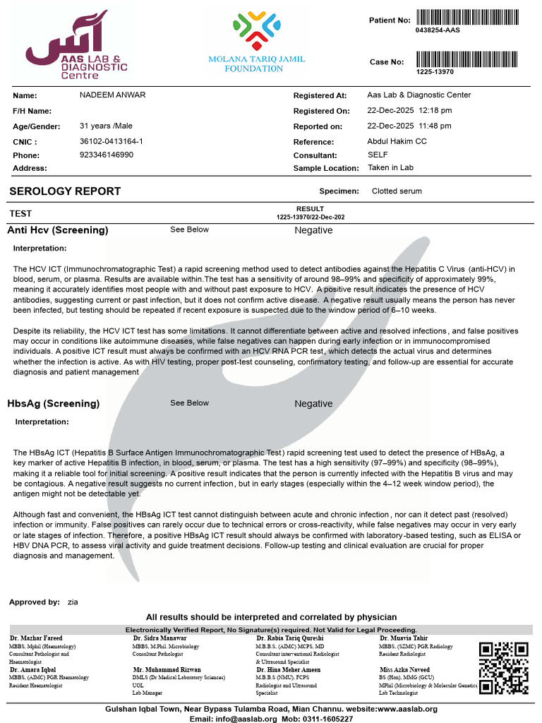 Normaltestreport - 2025-12-23T103617.780 | PDF | Diagnosis Of Hiv/Aids ...