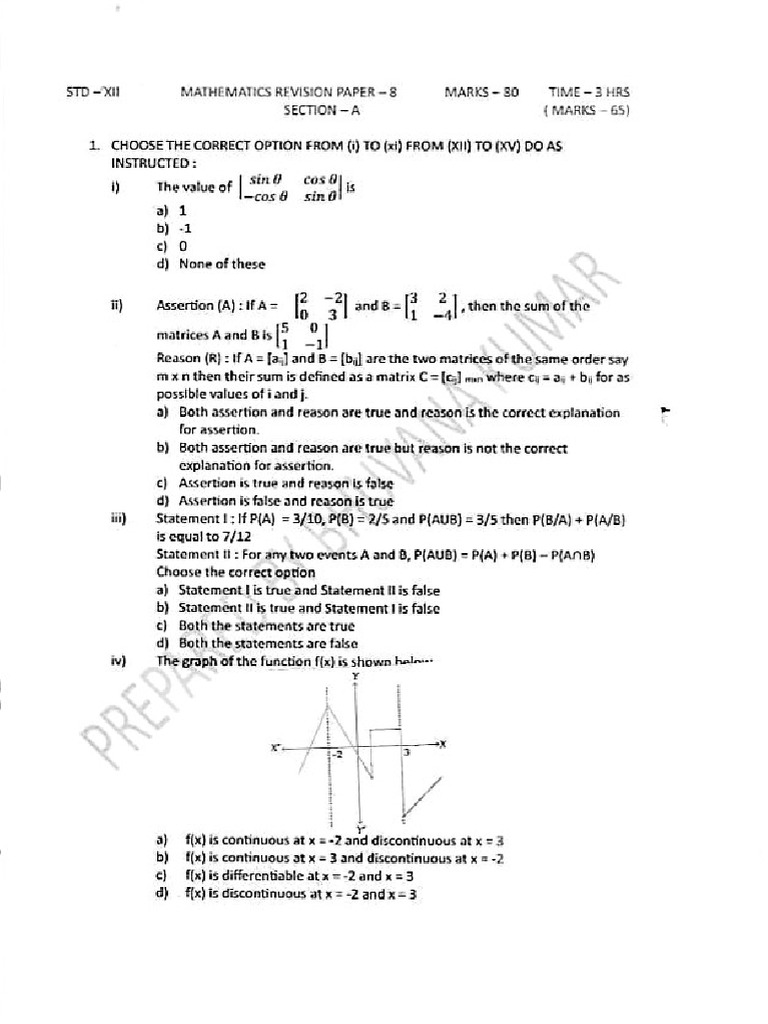 Isc Class Xii Rev Paper 8 For Boards 25-26 | PDF