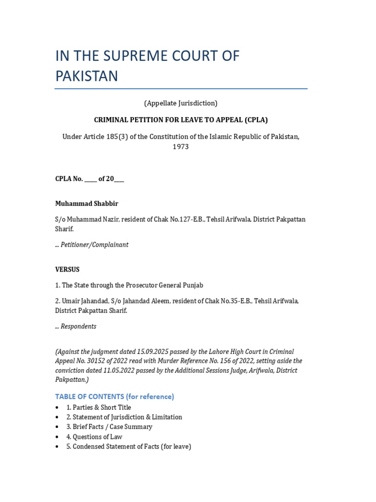 CPLA_Format_Followed_UnderlinedHC | PDF | Acquittal | Judgment (Law)