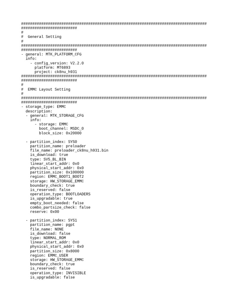MTK EMMC Layout Configuration Guide | PDF | Data Management | Computing