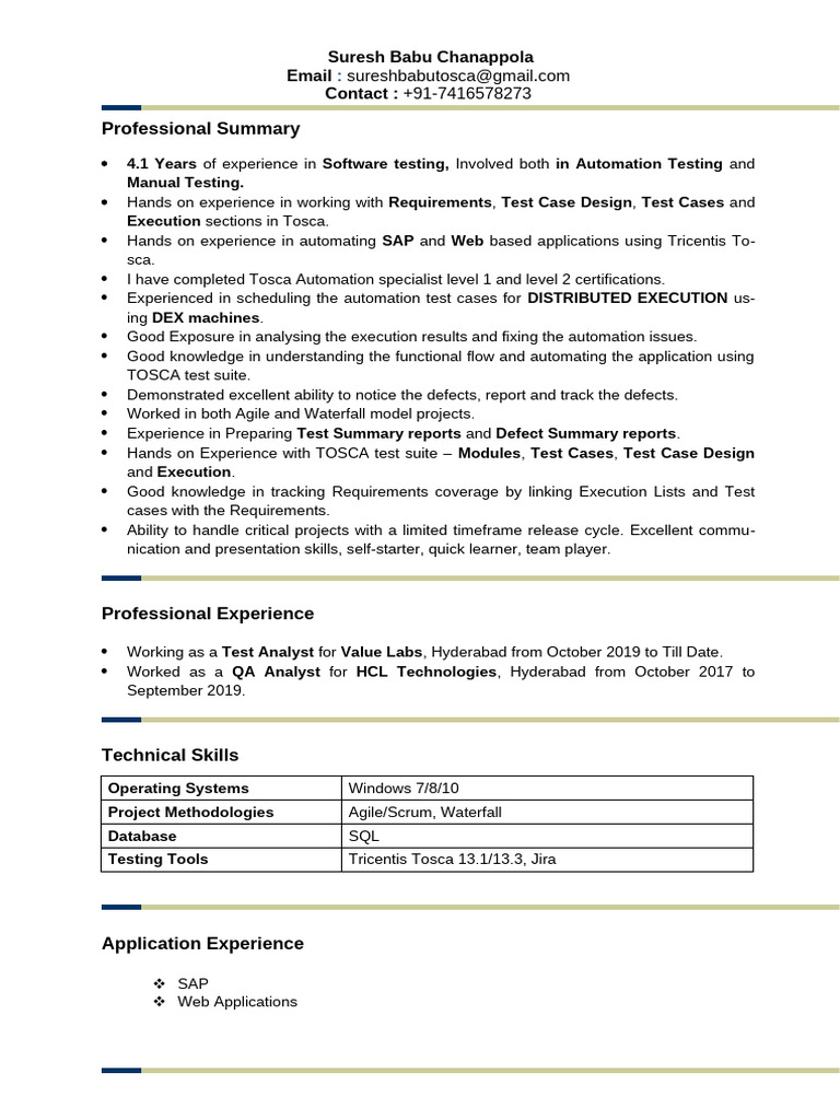 Software Testing Professional Resume | PDF | Agile Software Development ...