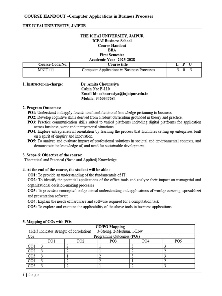 Computer Applications in Business Processes | PDF | Communication ...