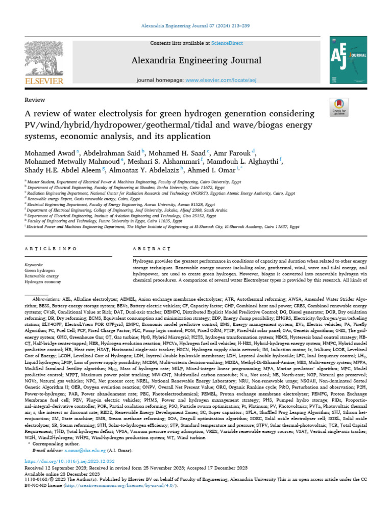 Water Electrolysis for Green Hydrogen | PDF | Energy Development | Hydrogen