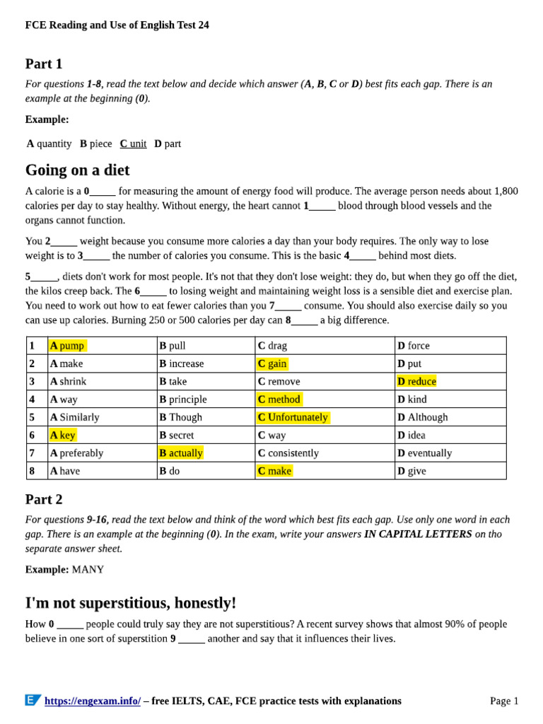 Test 24 Reading | PDF