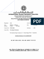UNGS 2030, The Islamic Worldview, Final Exam 2006/2007 Semester 1