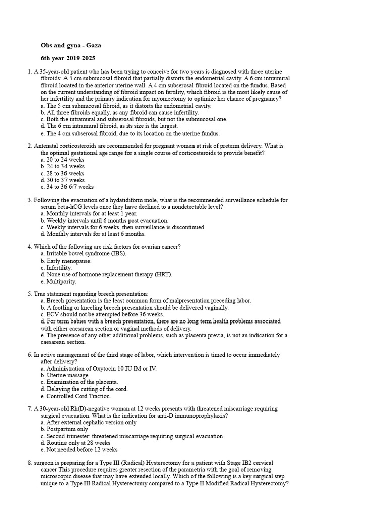 Fertility and Obstetrics Case Studies | PDF | Childbirth | Ovarian Cancer