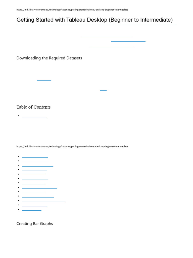 Tableau Desktop Tutorial for Beginners | PDF