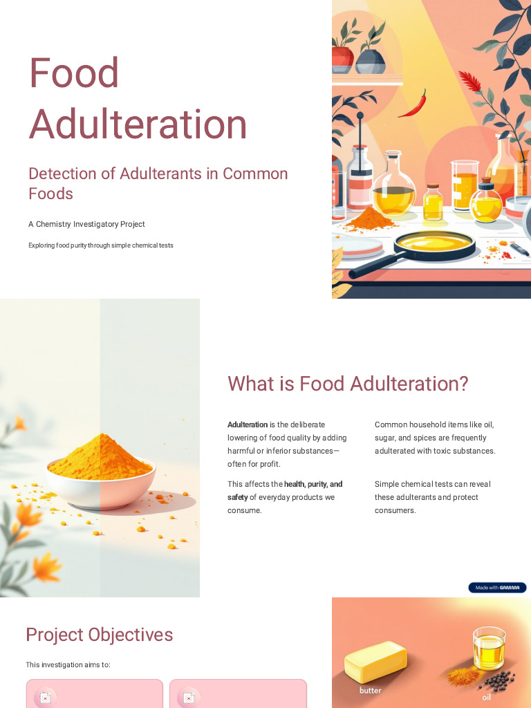 Detecting Food Adulterants Safely | PDF | Hydrochloric Acid | Turmeric