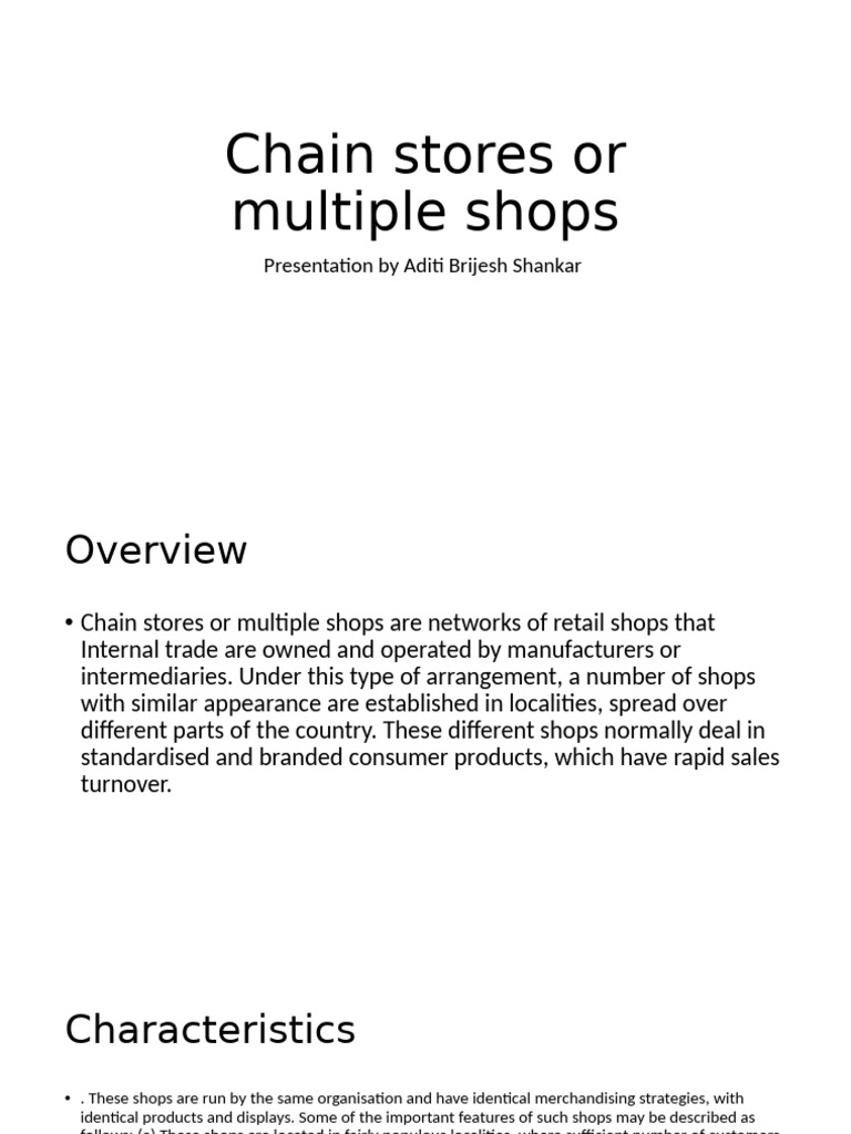 Understanding Chain Stores and Their Features | PDF | Pricing | Goods