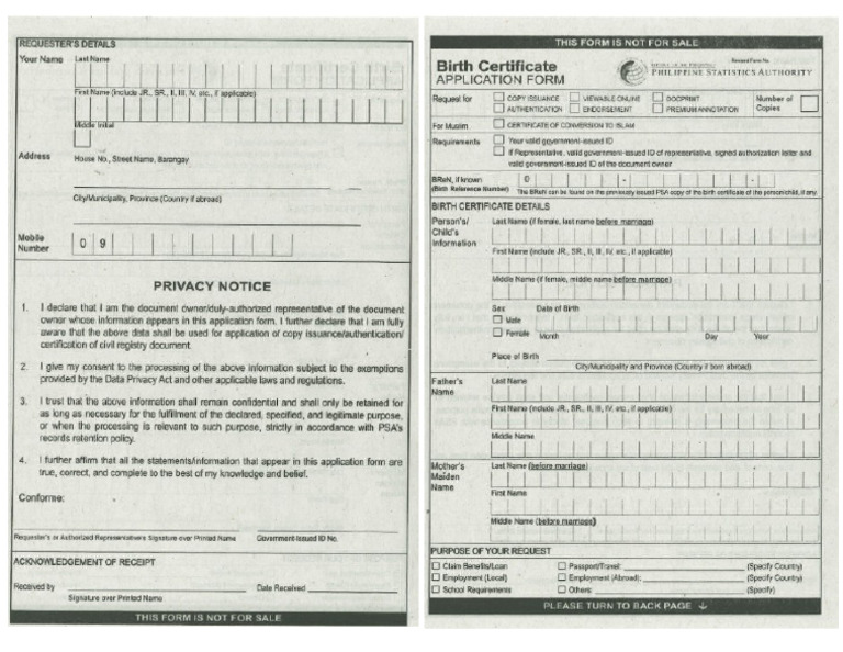 Psa Birth Cert Application Form | PDF
