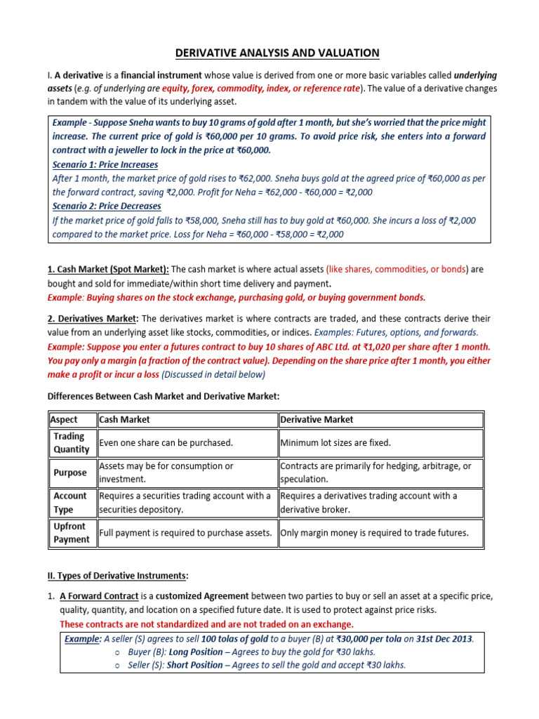 Derivative Analysis and Valuation Guide | PDF | Option (Finance ...