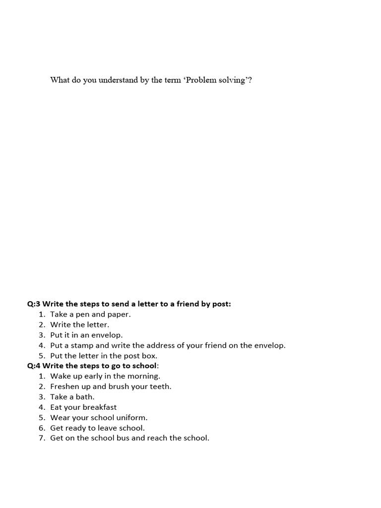 Computer Ch-6 Stepwise Thinking Q:1 Answer The Following Questions | PDF