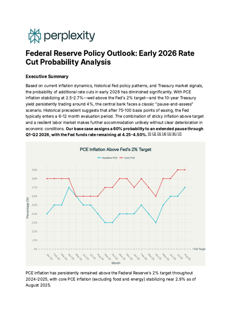 Federal Reserve Policy Outlook - Early 2026 Rate Cu | PDF | Inflation ...