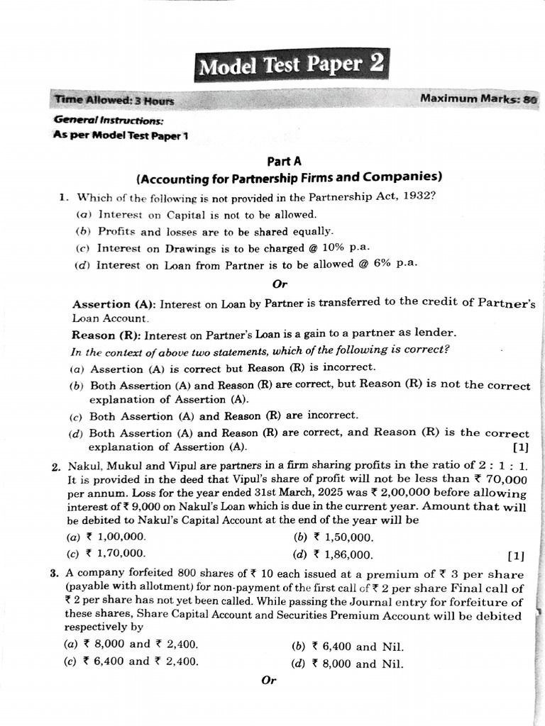 Accountancy Sample Paper | PDF