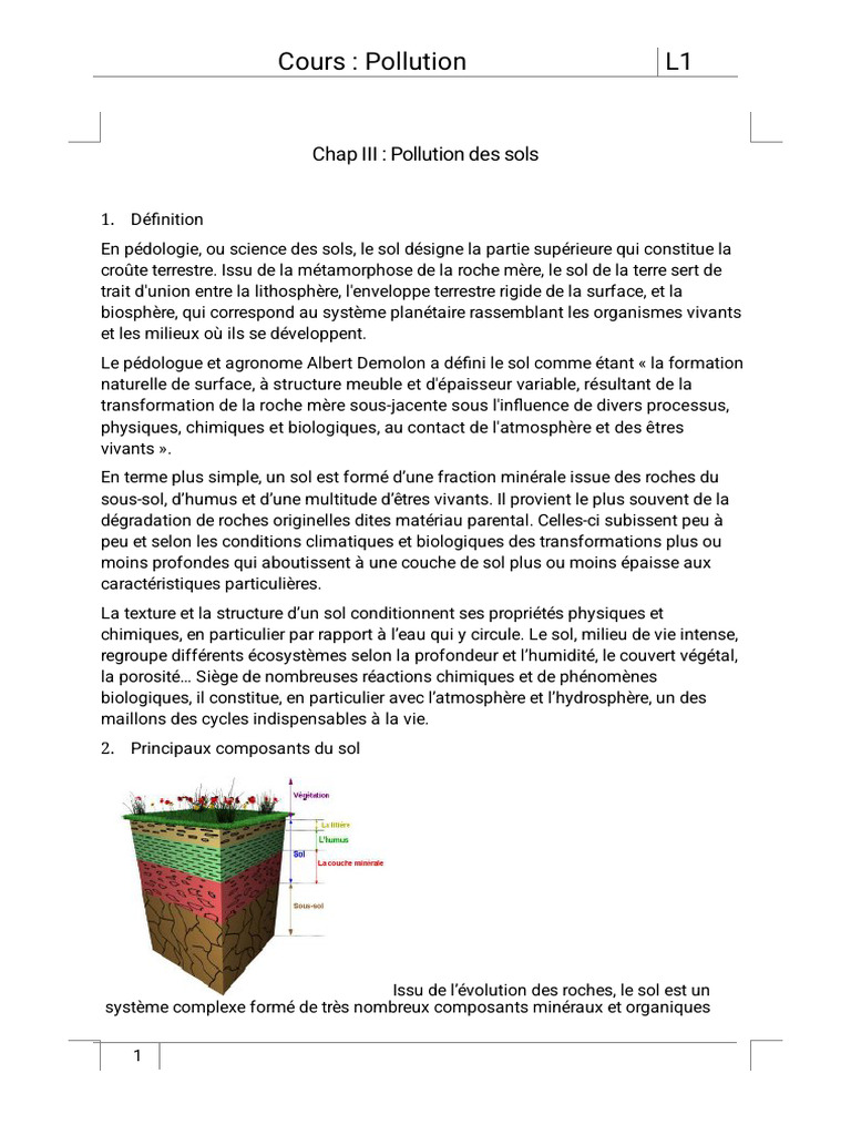 Pollution des sols : causes et impacts | PDF | Sol (pédologie) | La nature