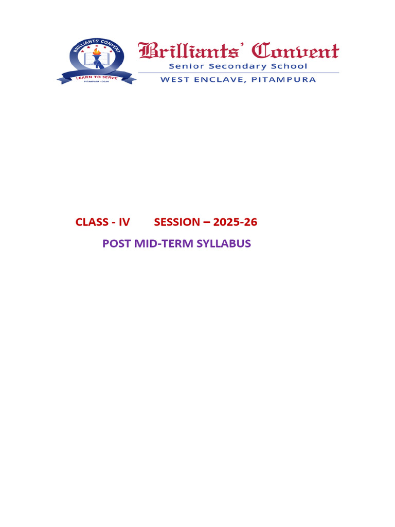 Class IV Post Mid Term Syllabus 2025-26.docx - 20251030 - 210023 - 0000 ...